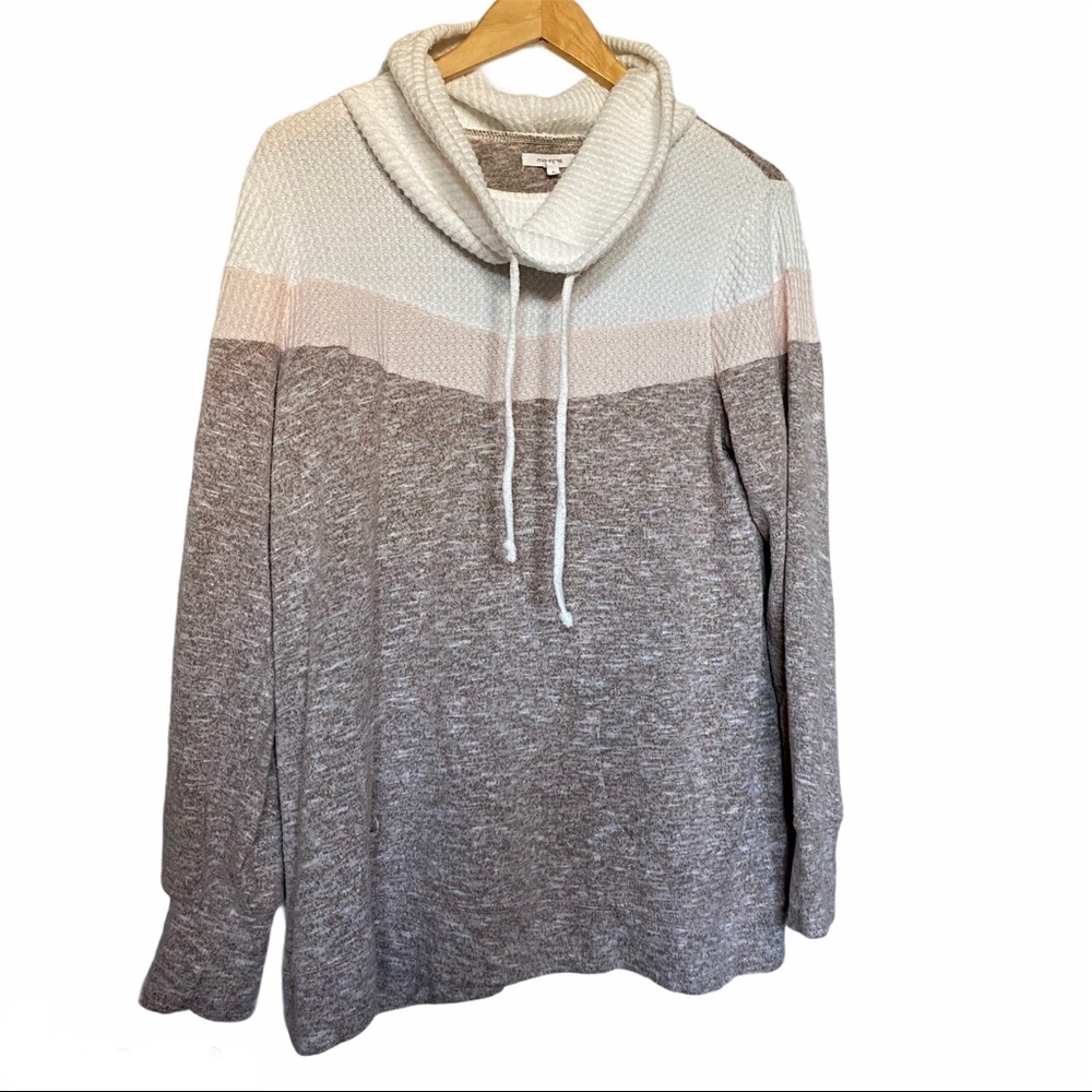 Maurices Mauve-Ivory Cowl sweater